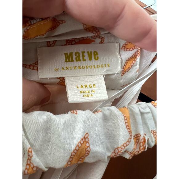 Maeve by Anthropologie Women's Floral Sweetheart Mini Dress Orange/White Size L - Picture 13 of 15